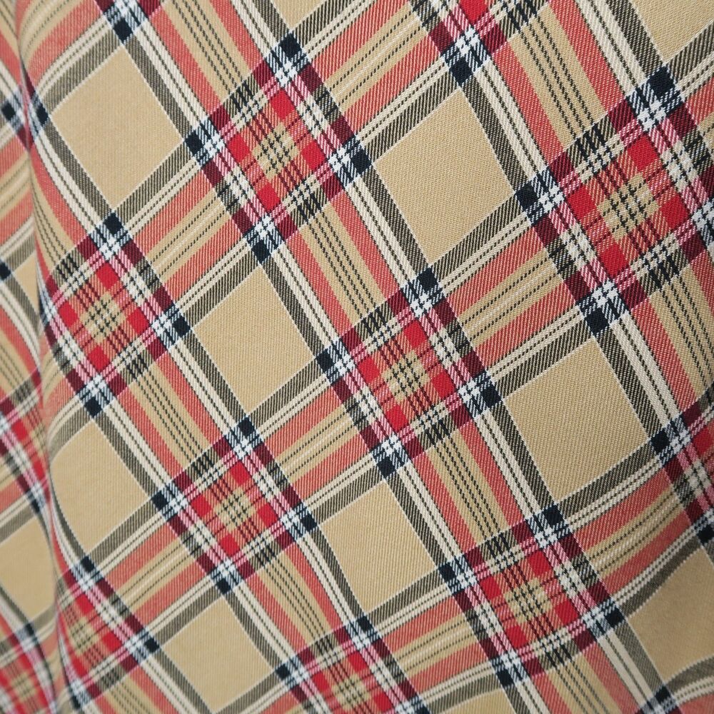 SAG HARBOR Tan Plaid Tea Length Skirt Size 14 Lined Academia Preppy - Picture 10 of 12